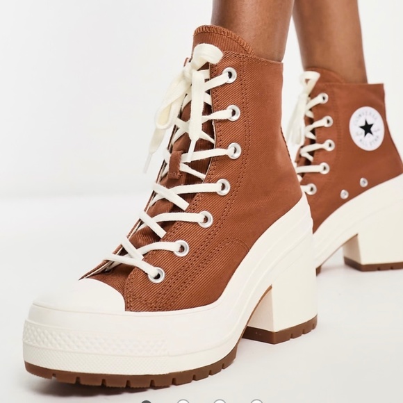 Converse Chuck 70's Deluxe Heeled Sneaker Boots Brown Unisex Sz 12 Wo's / 10 Men - Picture 1 of 13